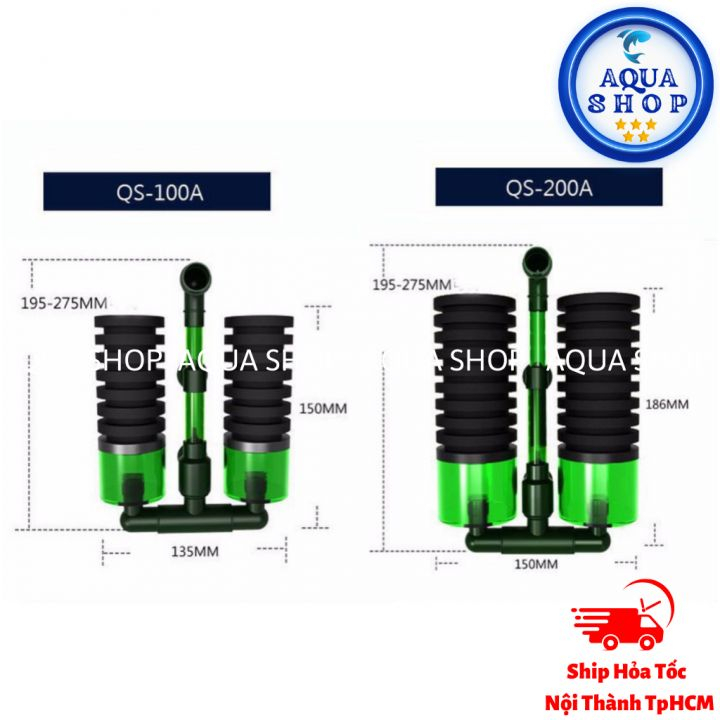 Lọc Vi Sinh QS 100a I QS 200a - Lọc Hồ Thuỷ Sinh cá tép