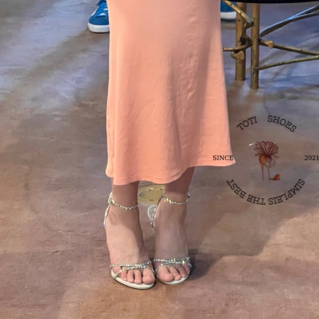 GIÀY CAO GÓT TOTIIE STORE - SANDAL NỮ HAI QUAI NGANG MẢNH ĐÍNH ĐÁ PHONG CÁCH THỜI TRANG HIỆN ĐẠI G2304320