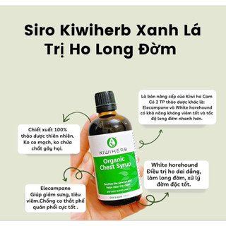   DATE 2027  CHÍNH HÃNG  NEW ZEALAND  Kiwiherb Organic Chest Syrup - Siro giảm ho cho cả gia đình  Chest Syrup XANH  