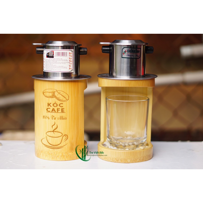 Giá đỡ phin cà phê bằng tre