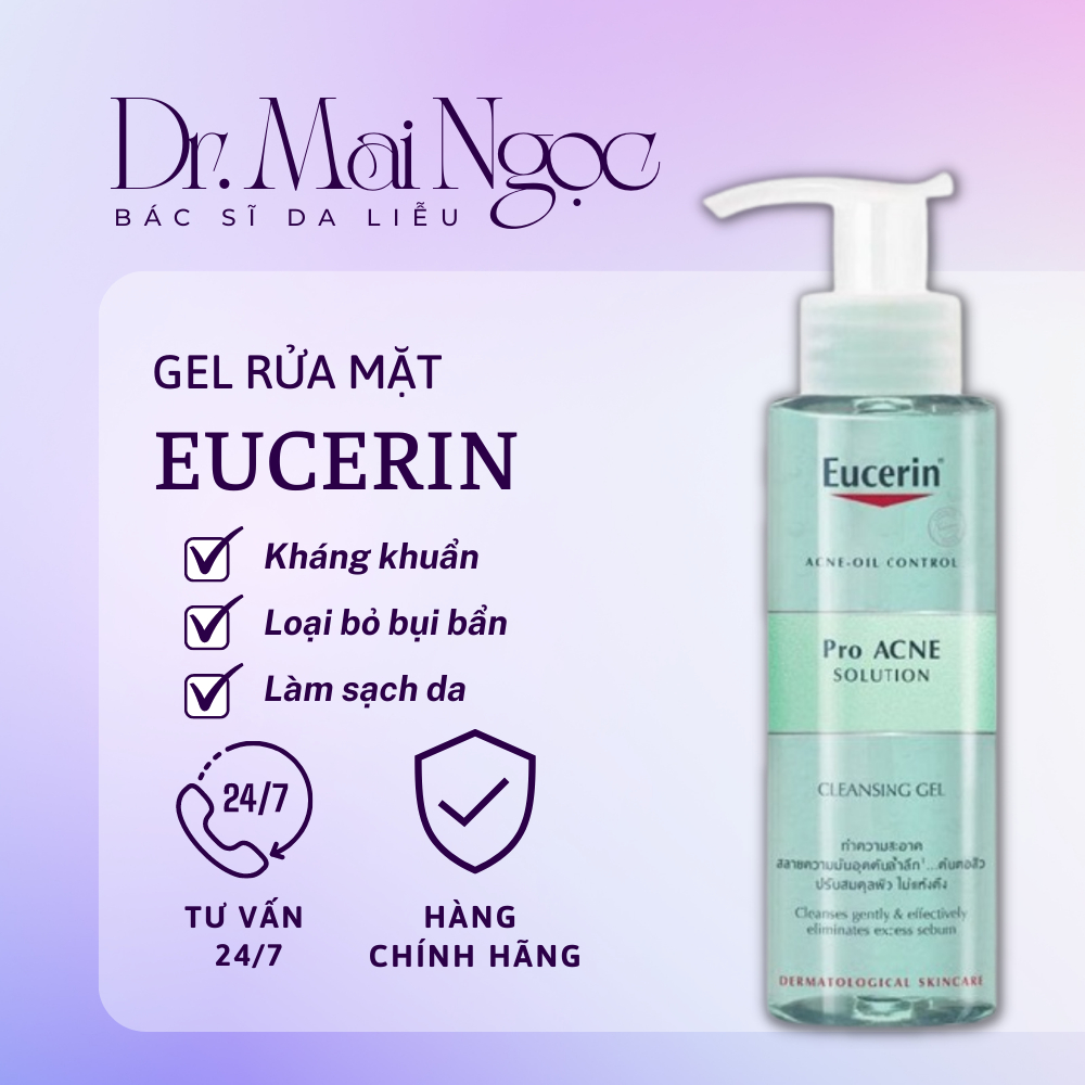 Sữa rửa mặt cho da dầu mụn Eucerin Pro ACNE Solution Cleansing Gel 200ml