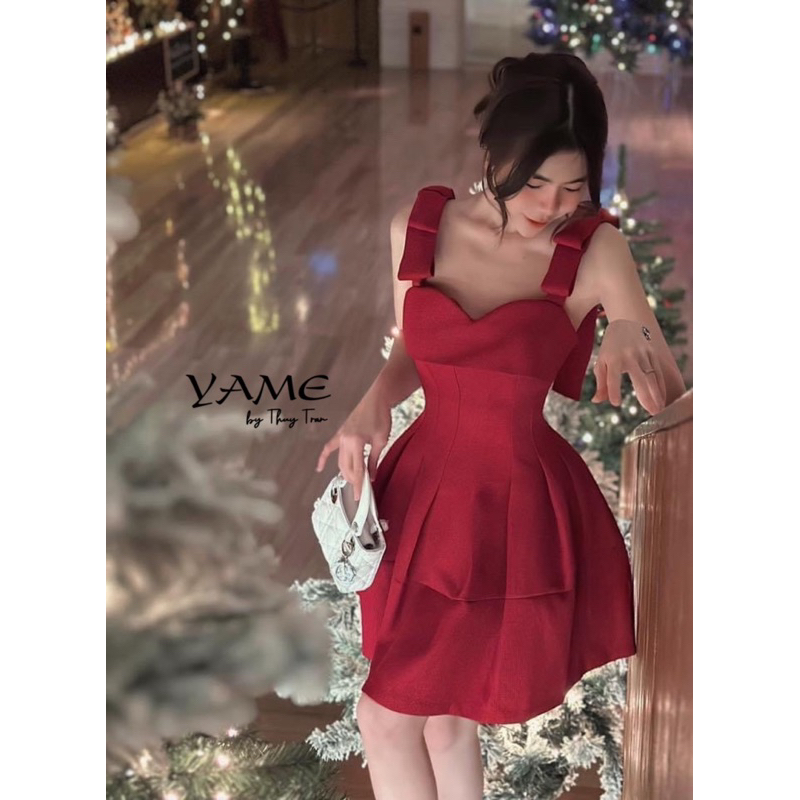 (100% hình thật) {YAME BY THUY TRAN} VÁY 2S NƠ XẾP LY EO FORM XOÈ (V95)