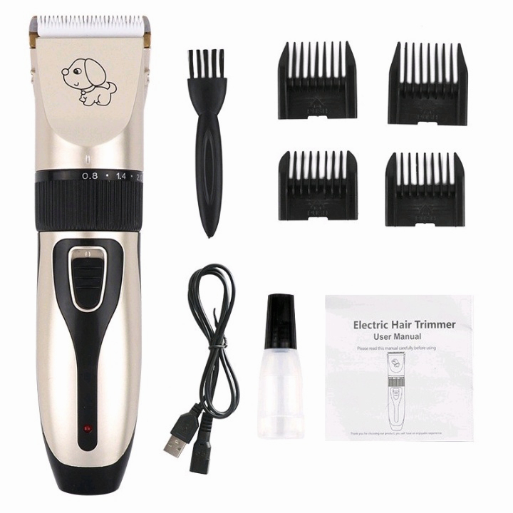 Tông đơ cắt lông thú cưng，Tông đơ cạo cắt lông cho chó mèo Hàng，USB có thể sạc lại，Kèm 8 phụ kiện