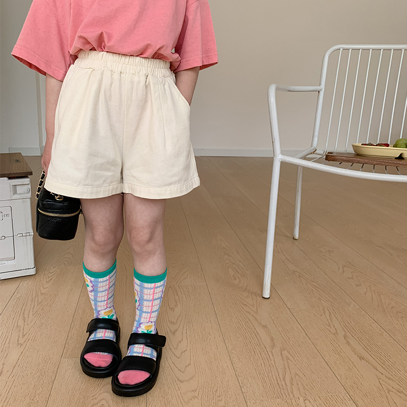 Quần đùi bé gái DINOKING Quần short cho bé gái chất kaki mùa hè ống rộng kiểu Hàn Quốc sooc trẻ em 3 - 9 tuổi QS18