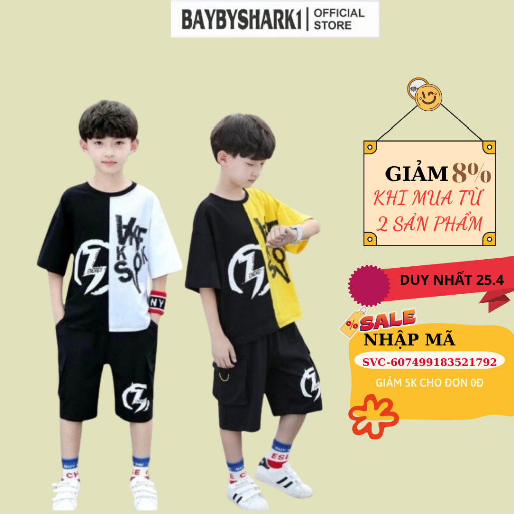 ĐỒ BỘ CHO BÉ TRAI 💕𝘍𝘳𝘦𝘦𝘴𝘩𝘪𝘱💕Quần Áo,Set Đồ Cho Bé Trai Baybyshark1 - D13_ISON