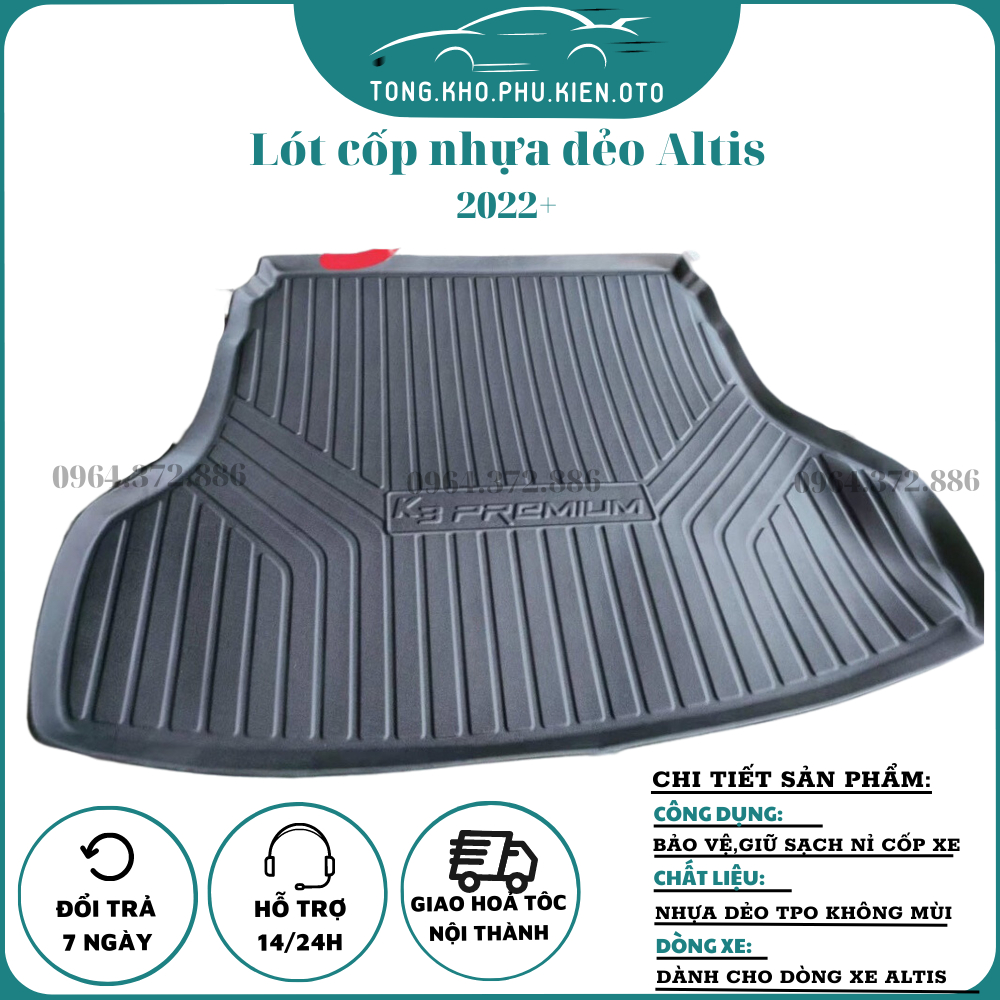 Lót cốp nhựa dẻo xe Kia K3 2021, 2022,2023 - Không mùi, đàn hồi tốt