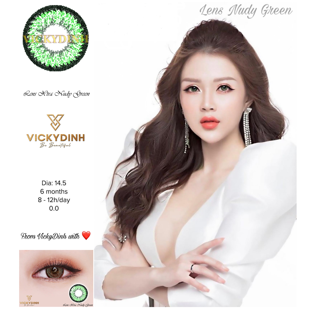 Lens VICKYDINH - XTRA NUDY chính hãng, kính áp tròng xuất xứ Hàn Quốc cao cấp sang trọng