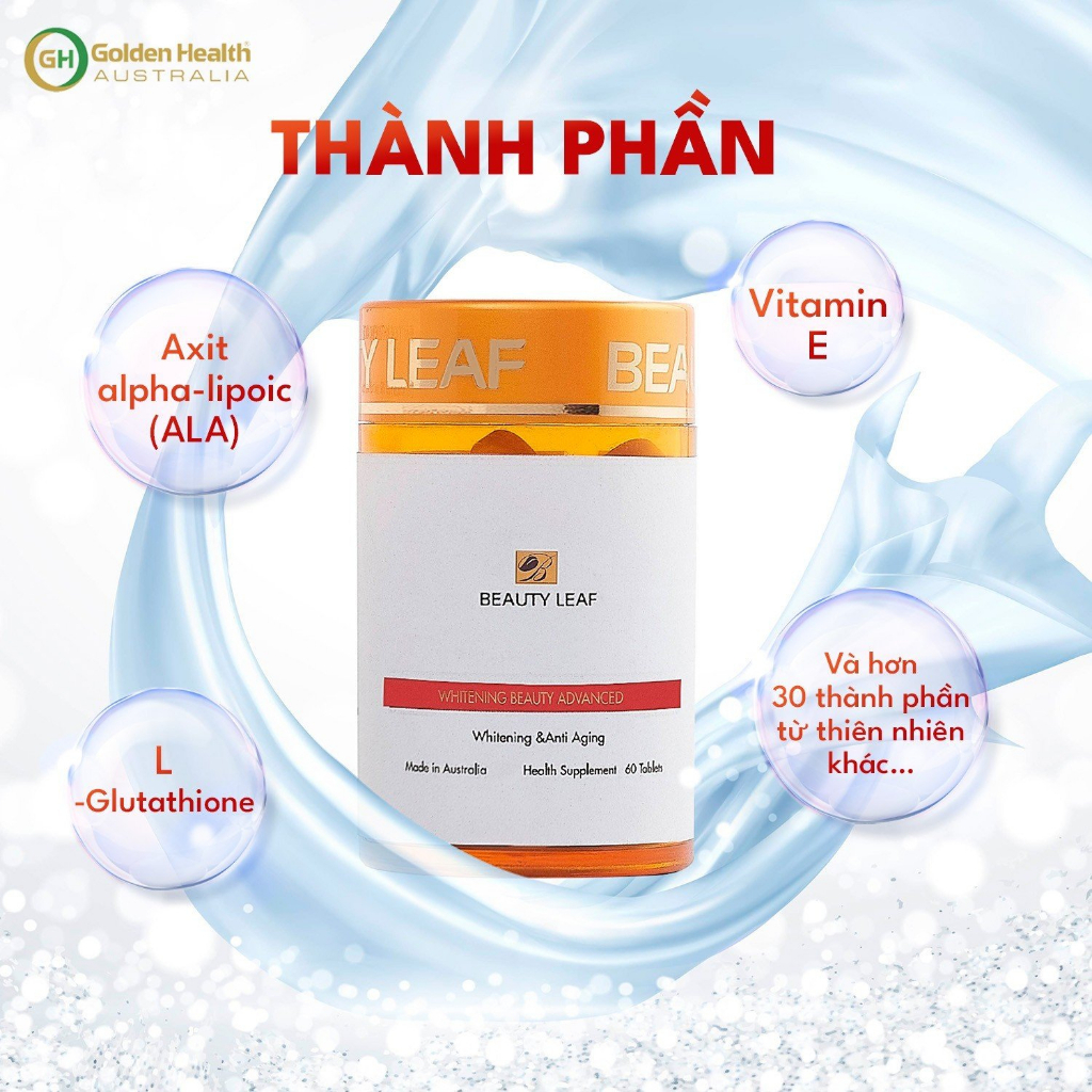 [GOLDEN HEALTH] Viên uống trắng da, chống nắng BeautyLeaf Whitening Beauty Advance (60 viên)