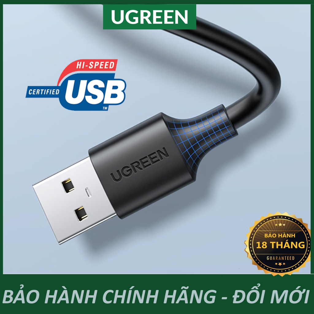Cáp Usb 2.0 Hai Đầu Đực Ugreen US102 - Chính hãng