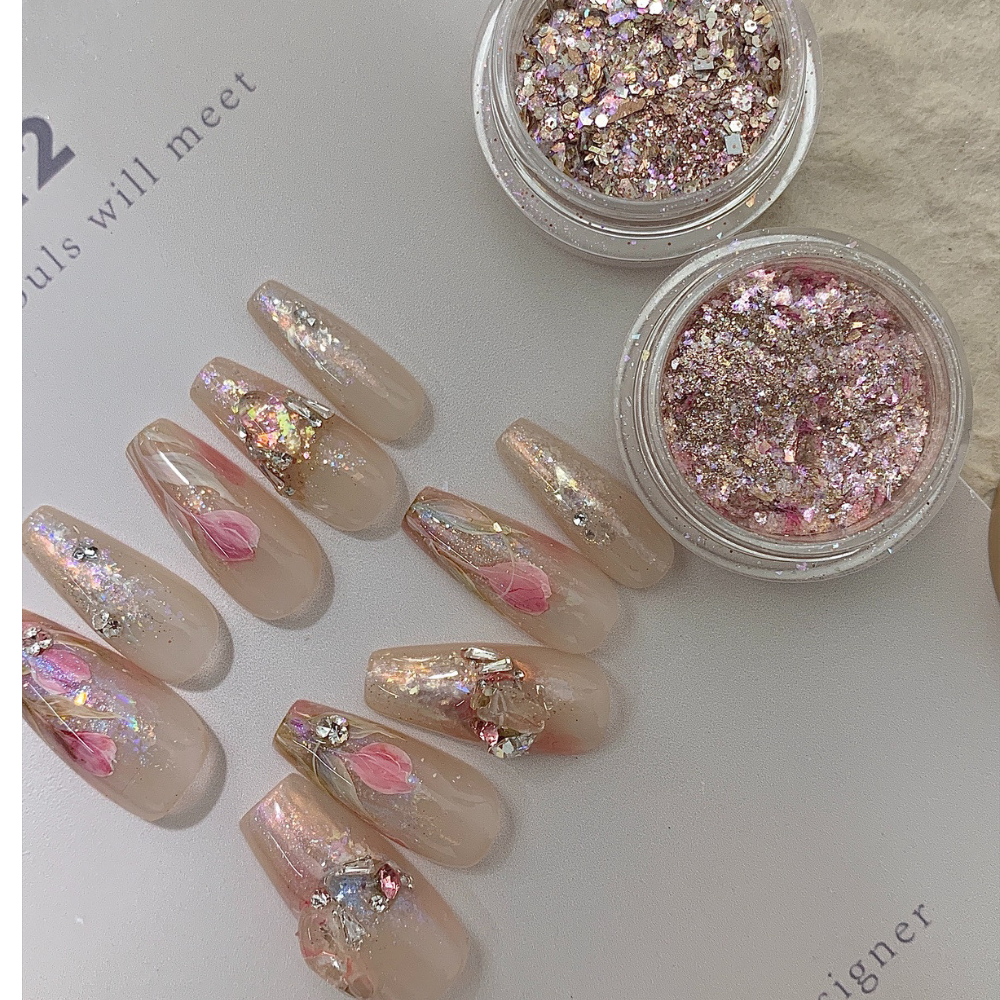 Set 12 Màu Nhũ Nail Khổng Tước Trang Trí Móng ANGELICA SNKT