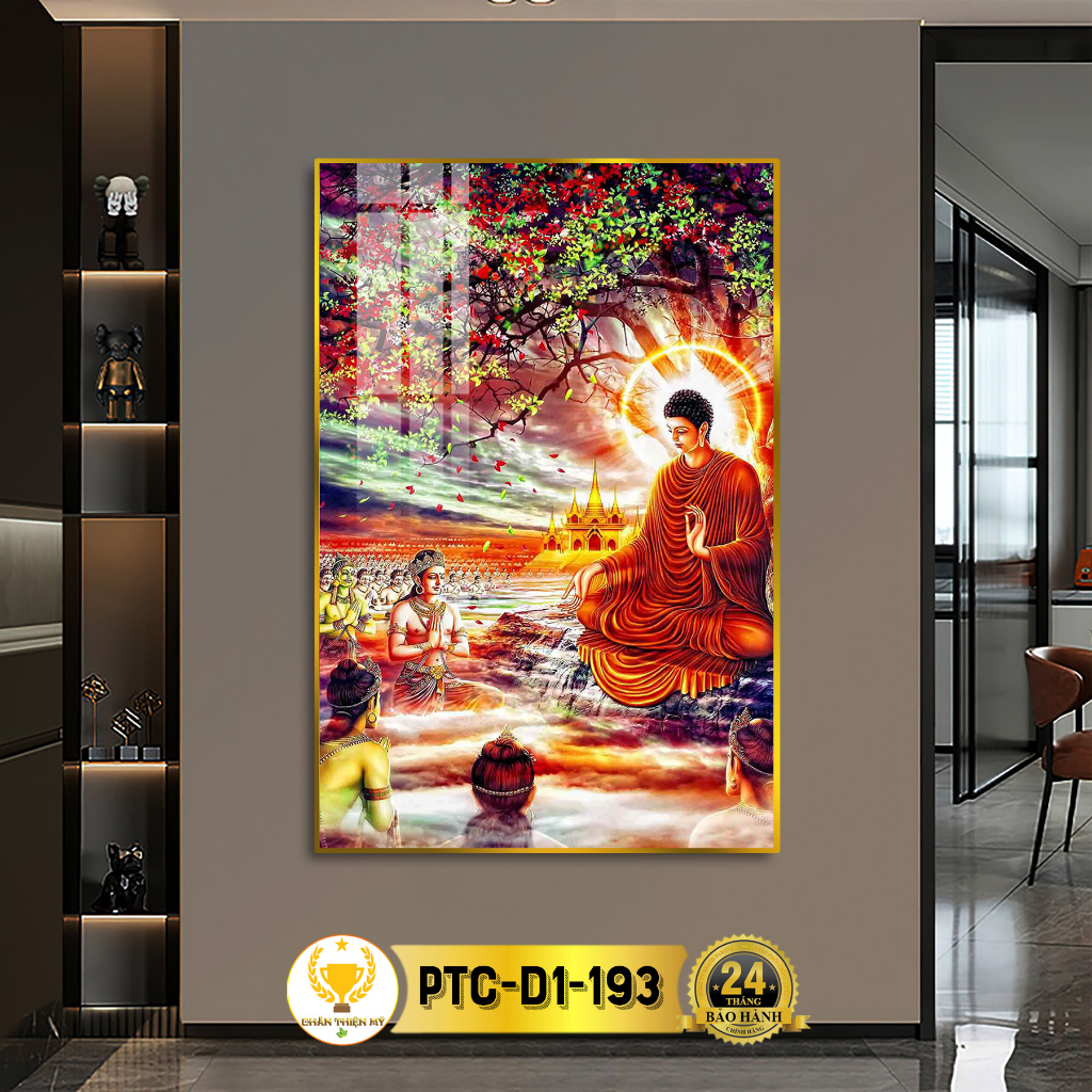 Tranh Phật Treo Tường Tráng Gương Phật Thích Ca CHÂN THIỆN MỸ, Quà Tặng, Trang Trí Phòng Thờ PTC-D1-193