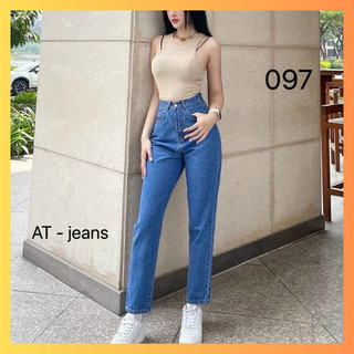 Quần baggy nữ cạp cao chất jean không co giãn quần baggy ống suông tôn dáng C019