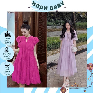 Váy bầu babydoll chất mát kiểu dáng tiểu thư cho mẹ bầu- dầm bầu xinh giá rẻ phù hợp mọi dịp