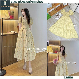 Đầm nữ xòe dáng dài maxi chun ngực tay bồng - Váy thời trang nữ tính trẻ trung ulzzang hàn quốc LAIKA V109