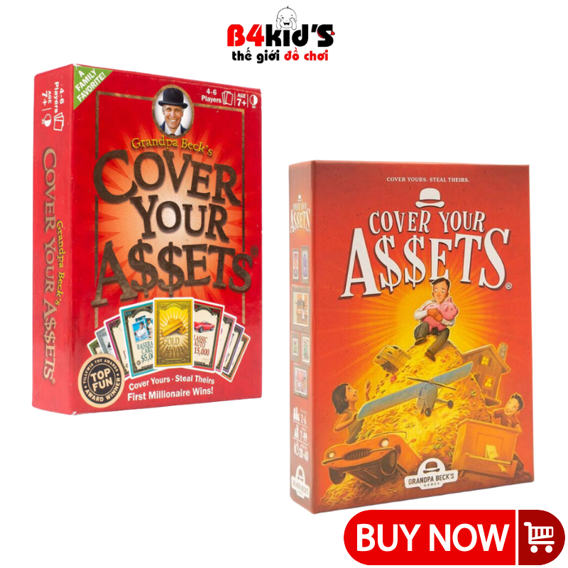 Trò chơi thẻ bài Cover Your Assets - Board game bảo vệ tài sản của bạn vui nhộn 2 đến 6 người chơi B4KIDS