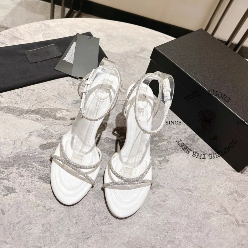 GIÀY CAO GÓT TOTIIE STORE - SANDAL NỮ HAI QUAI NGANG MẢNH ĐÍNH ĐÁ PHONG CÁCH THỜI TRANG HIỆN ĐẠI G2304320