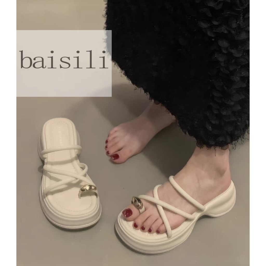 DÉP XUỒNG BAISILI - DÉP ĐẾ BẰNG QUAI CHÉO PHỒNG PHONG CÁCH THỜI TRANG XỎ NGÓN HIỆN ĐẠI BD230488