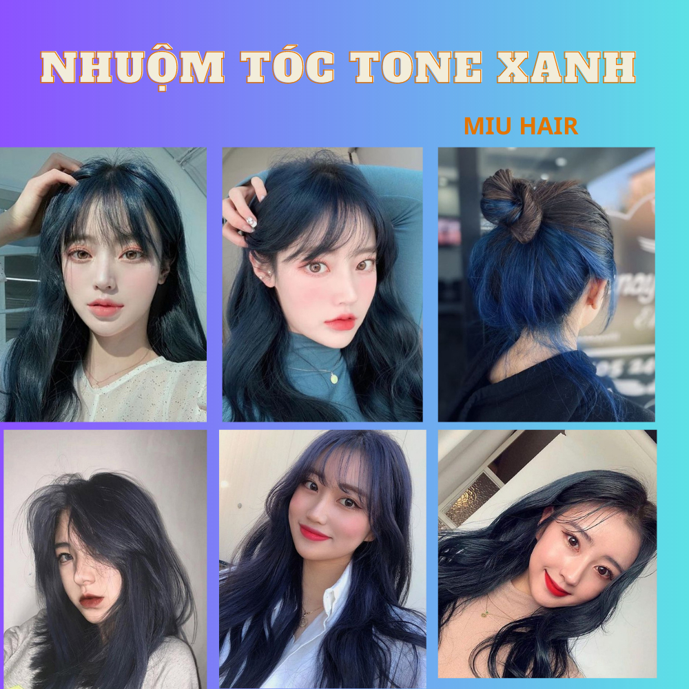 Thuốc nhuộm tóc xanh đen ( xanh dương khói lên từ nền vàng )