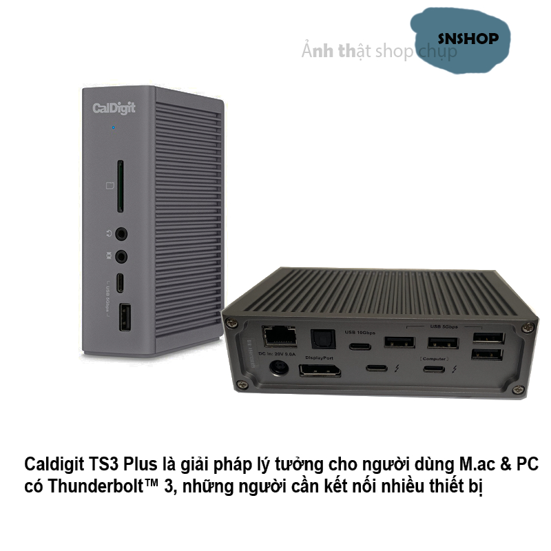 Hub Caldigit TS3 Thunderbolt 3 Plus- Dock chuyển đổi cổng kết nối, xuất 2 màn hình extend 4k 60Hz cho Laptop
