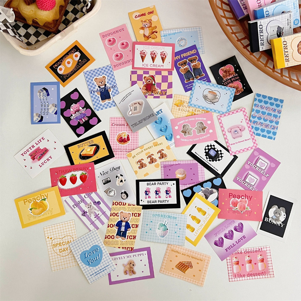 Sổ sticker 50 cái dán trang trí sổ/ Bộ 50 sticker mini đáng yêu vintage cute hottrend