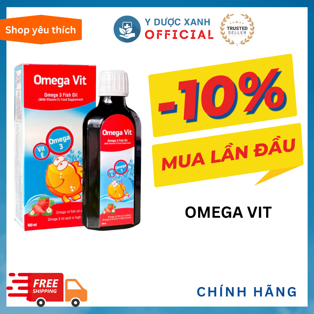 OMEGA VIT 100ml, Siro Omega 3 cho bé - Y Dược Xanh
