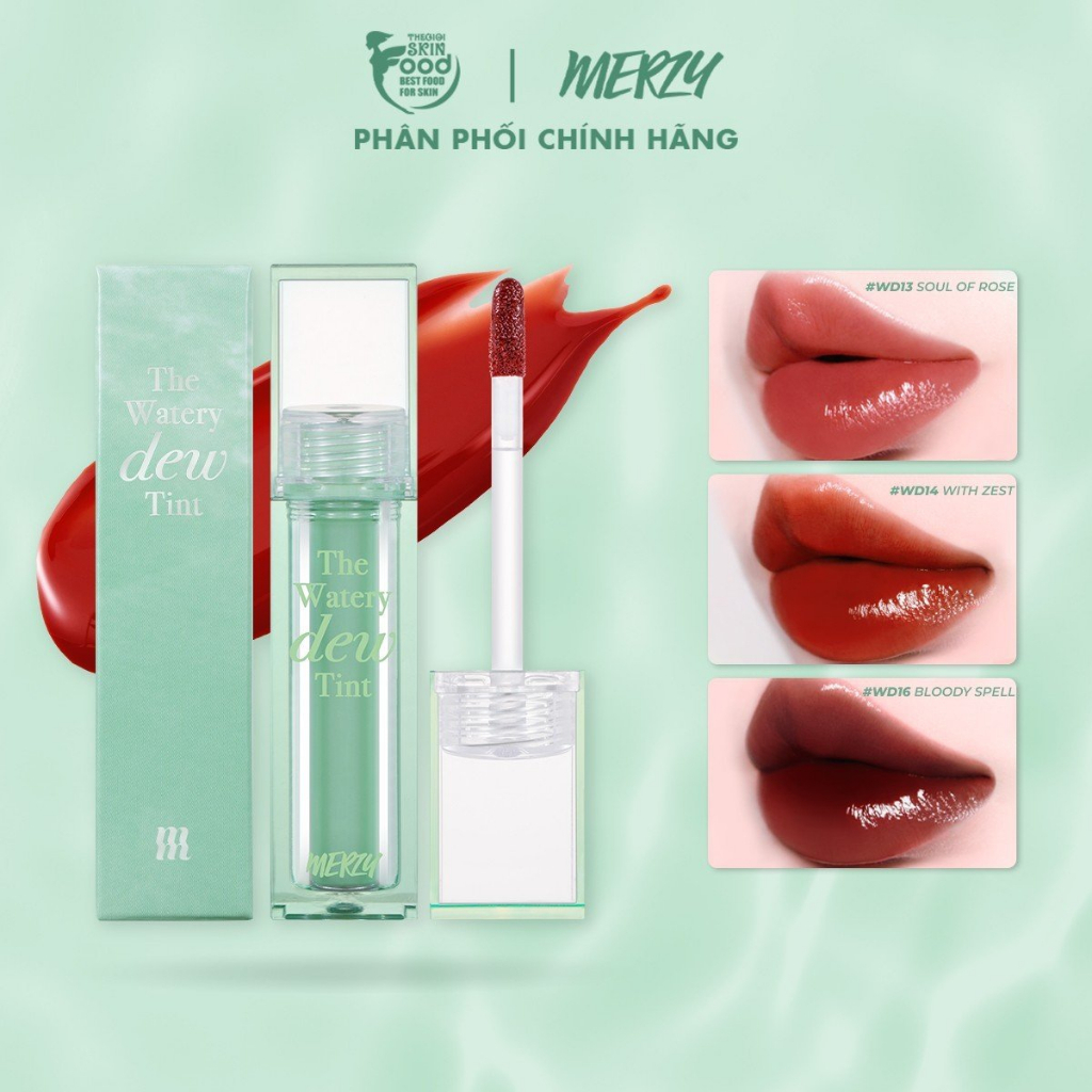 [Merzy New Dew] Son tint bóng Merzy dạng thạch, lâu trôi cho môi ẩm mịn Hàn Quốc The Watery Dew Tint 4g ThegioiSkinfood