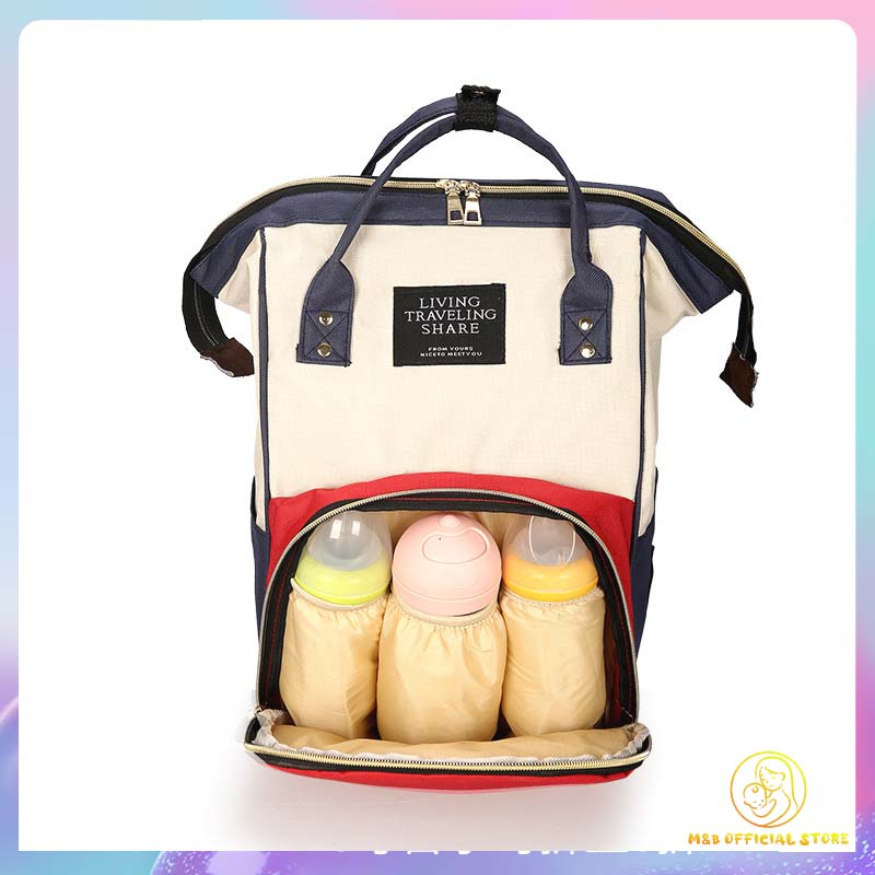 Nhiều màu tùy chọn Balo mẹ 2 trong 1 đa năng có nôi gấp và usb Balo bình sữa