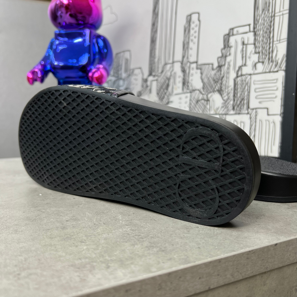 |Hàng Cao Cấp| Dép quai ngang Logo D.i.o.r Màu Trắng Đen Đế Cao Su - Dép Lê Quai Ngang Nam Cao Cấp 2079