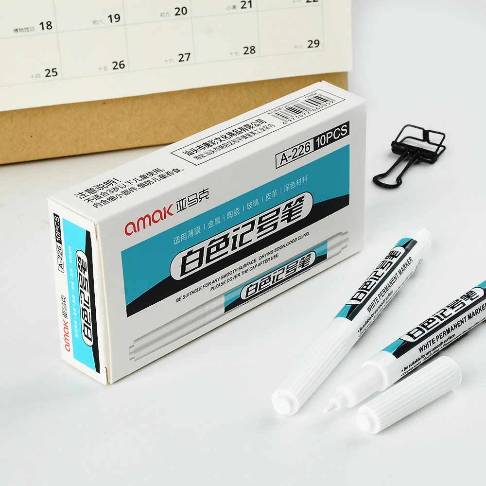 Bút Lông Dầu Trắng Không Xóa Được Bút Viết Đánh Dấu Hàng Hóa Màu Trắng QueenLee Store