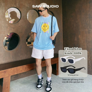 [MUA 1 TẶNG 1 + TẶNG KÈM KÍNH] Áo Let's Smile Blue Saw TE1122020350