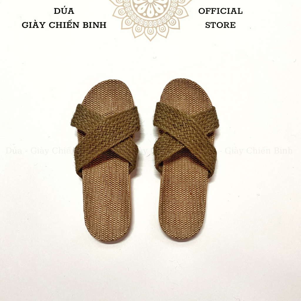 Dép Cói Quai Chéo Trơn Vintage, Dép Đi Biển, Dép Mang Trong Nhà, Dép Văn Phòng, Dép Nữ COI01