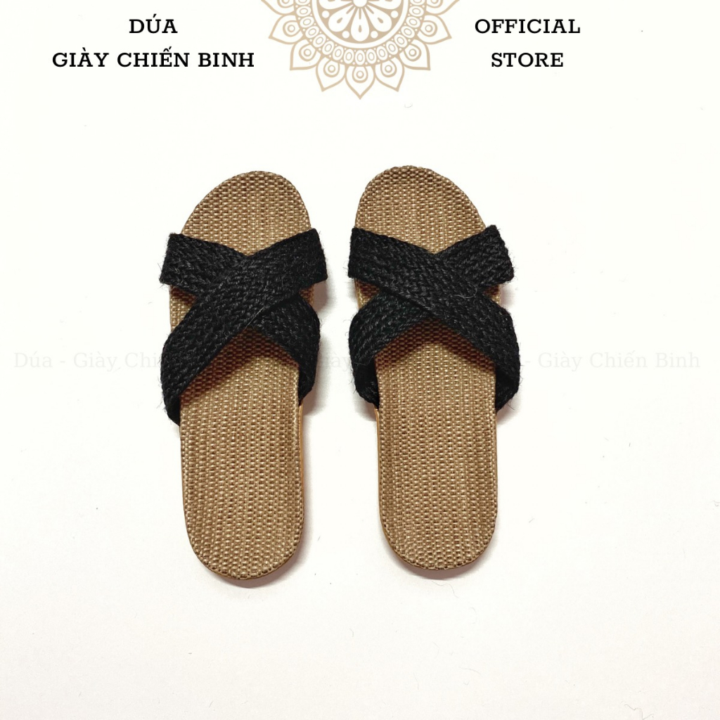 Dép Cói Quai Chéo Trơn Vintage, Dép Đi Biển, Dép Mang Trong Nhà, Dép Văn Phòng, Dép Nữ COI01