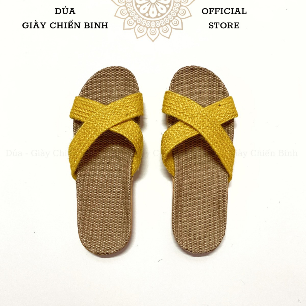 Dép Cói Quai Chéo Trơn Vintage, Dép Đi Biển, Dép Mang Trong Nhà, Dép Văn Phòng, Dép Nữ COI01