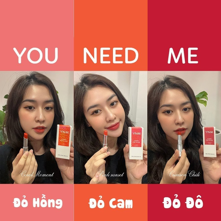 Son Dưỡng Có Màu, Cải Thiện Thâm Môi, Mềm Môi YNM Đầy Đủ Màu 3g