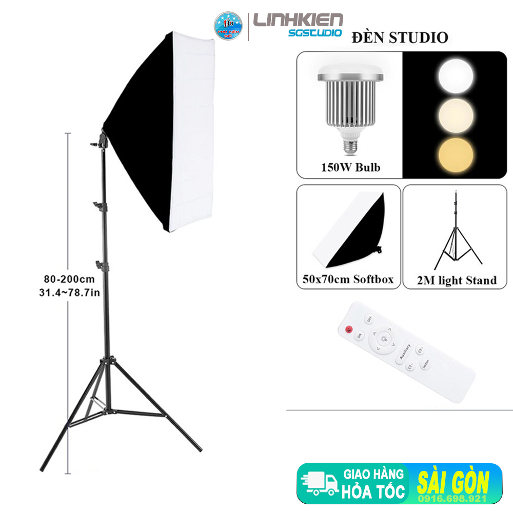 Full bộ SOFTBOX+ CHÂN 2M + ĐÈN NẤM ĐIỀU CHỈNH SÁNG MÀU SẮC hỗ trợ ánh sáng cho studio chụp ảnh, lookbook