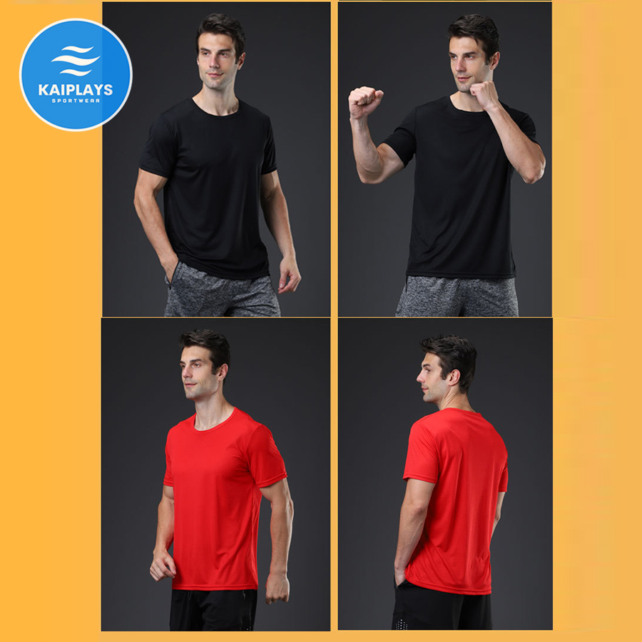 Áo thể thao nam chạy bộ, tập gym, Áo thun nam cổ tròn big size cao cấp chơi cầu lông, bóng chuyền KAIPLAYS KP028