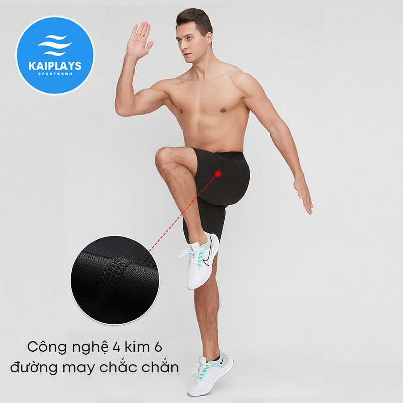 Quần tập gym nam ngắn, quần chạy bộ nam bó cơ tập yoga KAIPLAYS Quần đùi nam thể thao legging cao cấp co giãn KP043