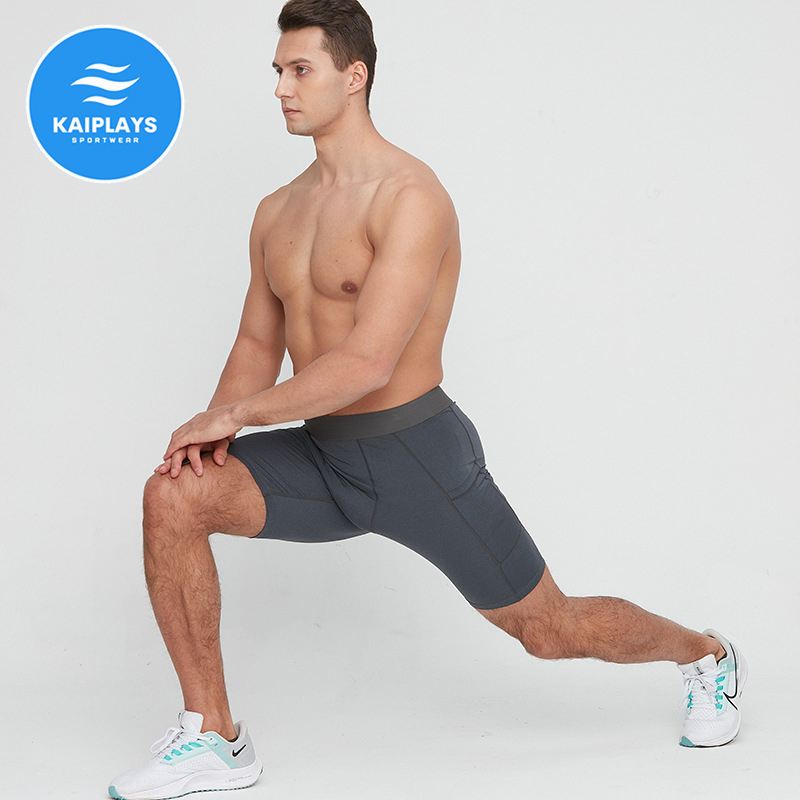 Quần tập gym nam ngắn, quần chạy bộ nam bó cơ tập yoga KAIPLAYS Quần đùi nam thể thao legging cao cấp co giãn KP043