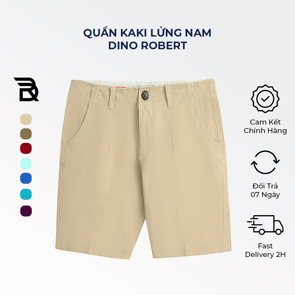 Quần Kaki Lửng Nam DINO ROBERT thiết kế basic tôn dáng, chất liệu Kaki cao cấp thoáng mát