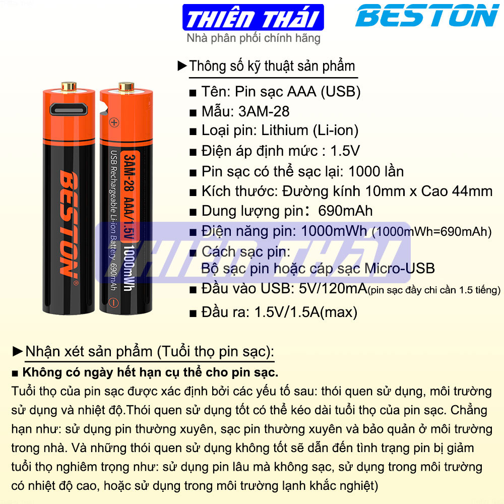 Pin sạc BESTON,pin sạc USB AA 2AM-92,2AM-75,AAA 3AM-28,pin sạc Li-ion AA,pin sạc 1.5V,AA 3500mWh,AA 2800mWh,AA 1000mWh