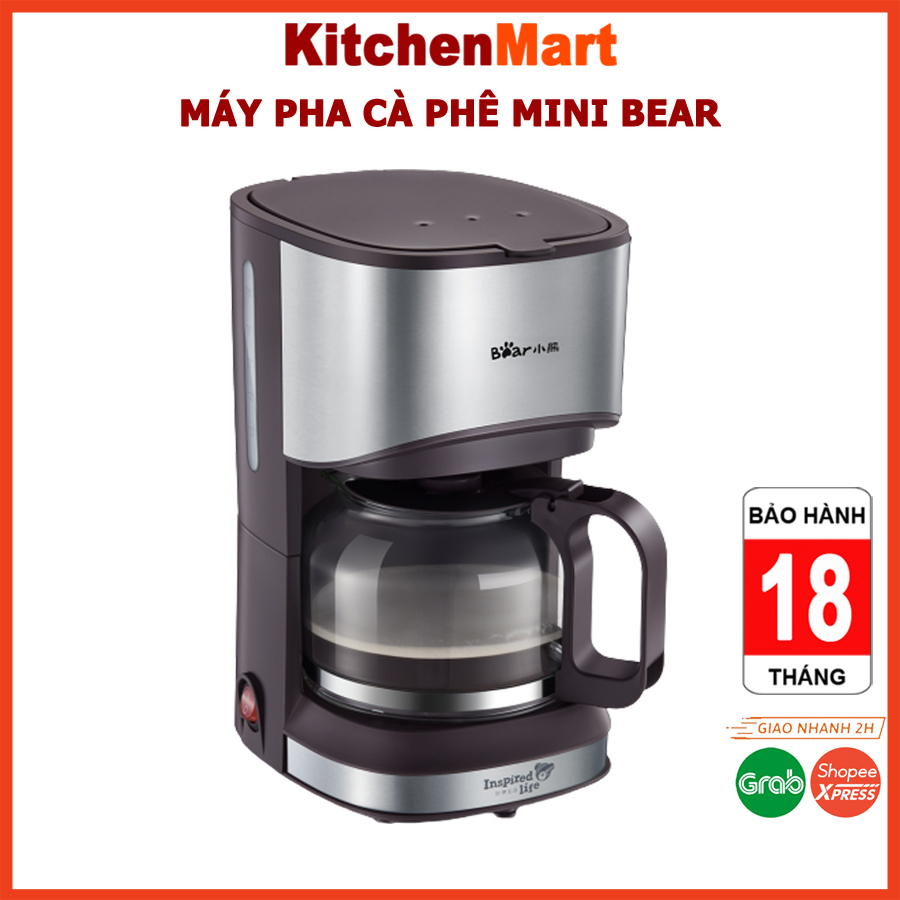 Máy pha cà phê mini Bear KFJ-A07V1, máy pha cafe mini tự động dung tích 700ml – KitchenMart hàng chính hãng BH 6-18tháng