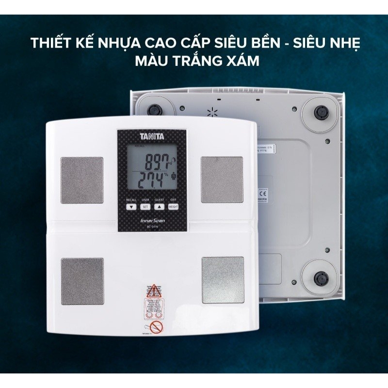 Cân sức khỏe và phân tích cơ thể TANITA BC-541N - Cân siêu bền. Tặng talking point a5