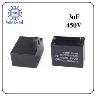 Tụ quạt 3uf 450vac cbb61 2 chân cắm jack