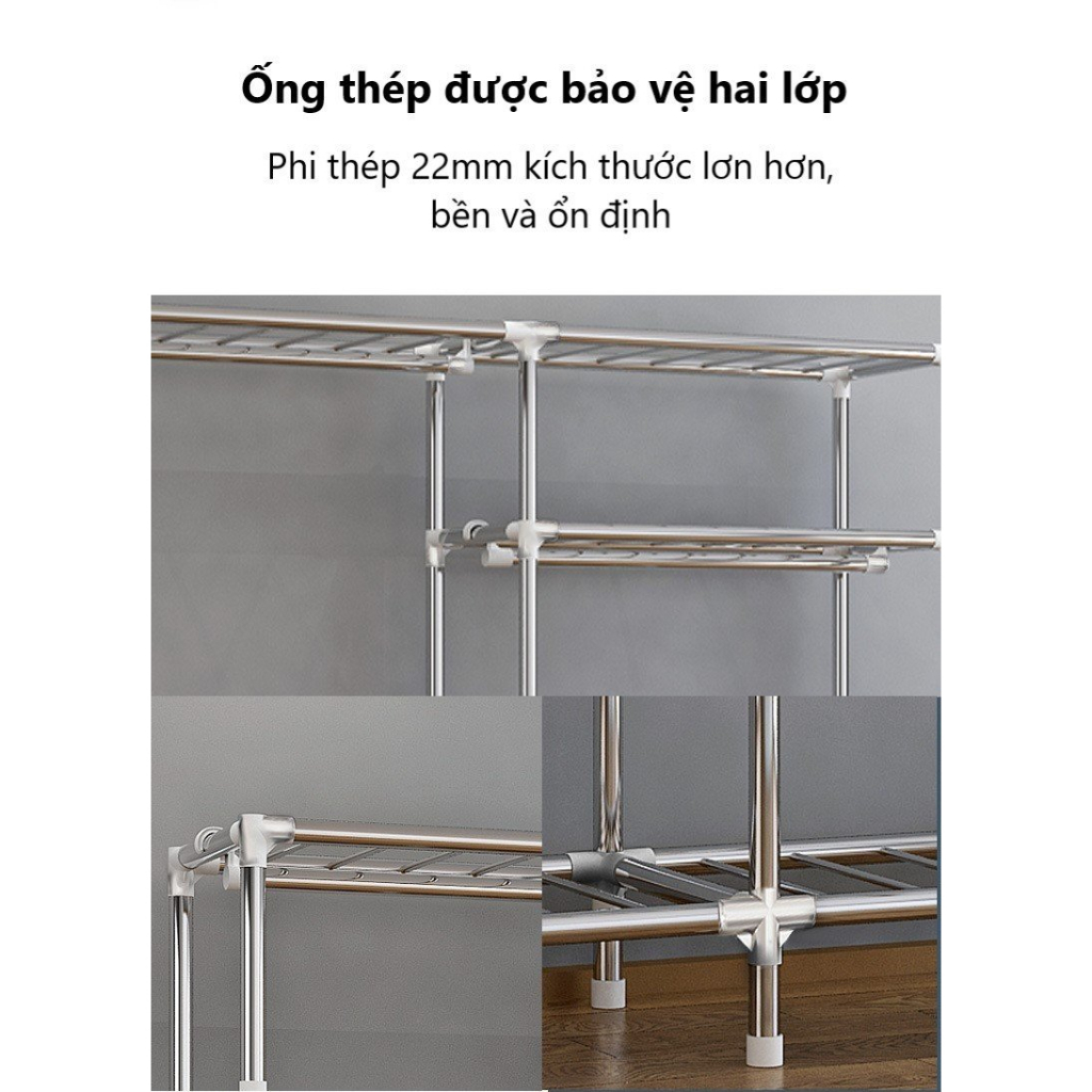 [Giao ngay] Tủ quần áo, tủ đựng quần áo vải khung thép titan chốt hợp kim cao cấp 170x170x45cm siêu chịu tải BH 24 tháng