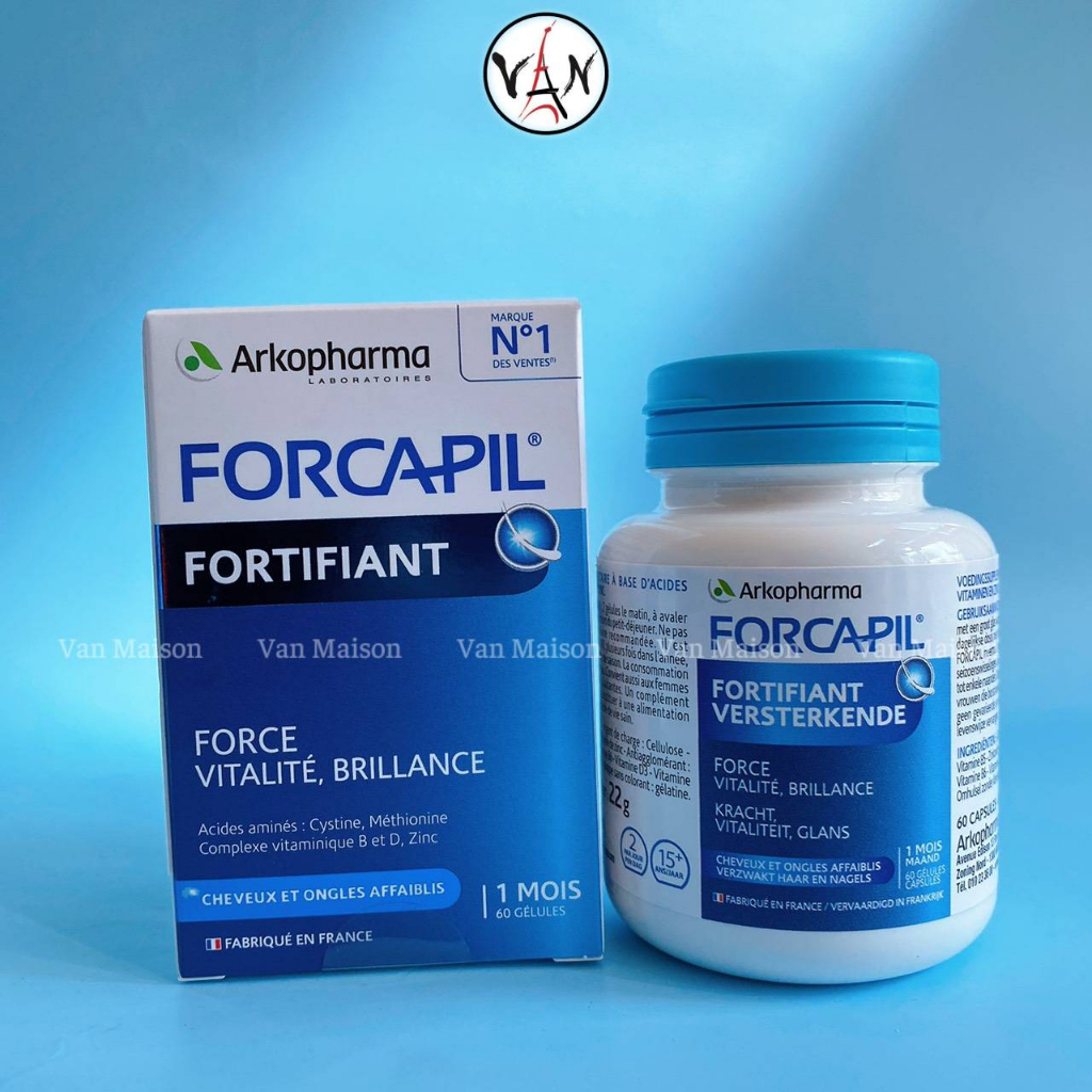 Viên uống hỗ trợ nuôi dưỡng tóc, ngăn ngừa rụng tóc arkopharma forcapil fortifiant 60 viên