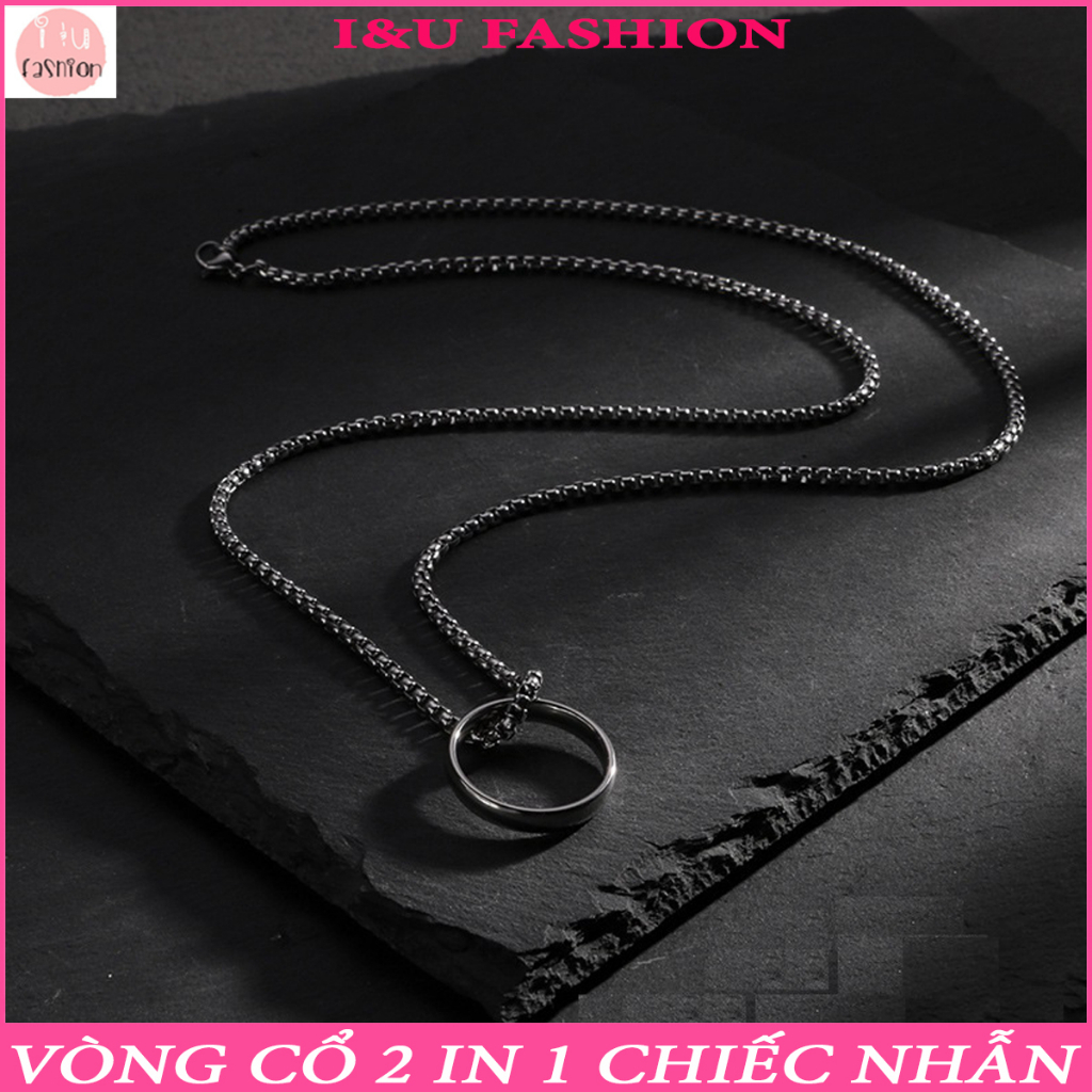 Vòng Cổ Dây Chuyền Nam Nữ UNISEX Chiếc Nhẫn 2in1 Có Thể Tháo Rời Dây Dày Độc Đáo Cá Tính Thời Trang Hiphop Basic VC-119