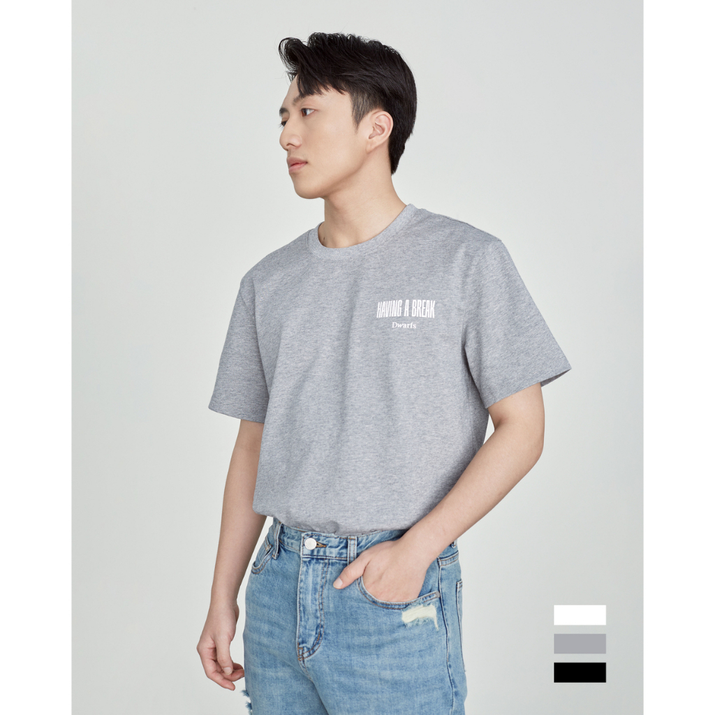 Áo phông nam basic có hoạ tiết in ở ngực - Dwarfs - Having A Break T-Shirt