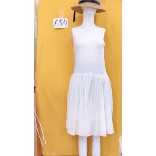 đầm Thun trắng phối chân váy voan xếp. S684