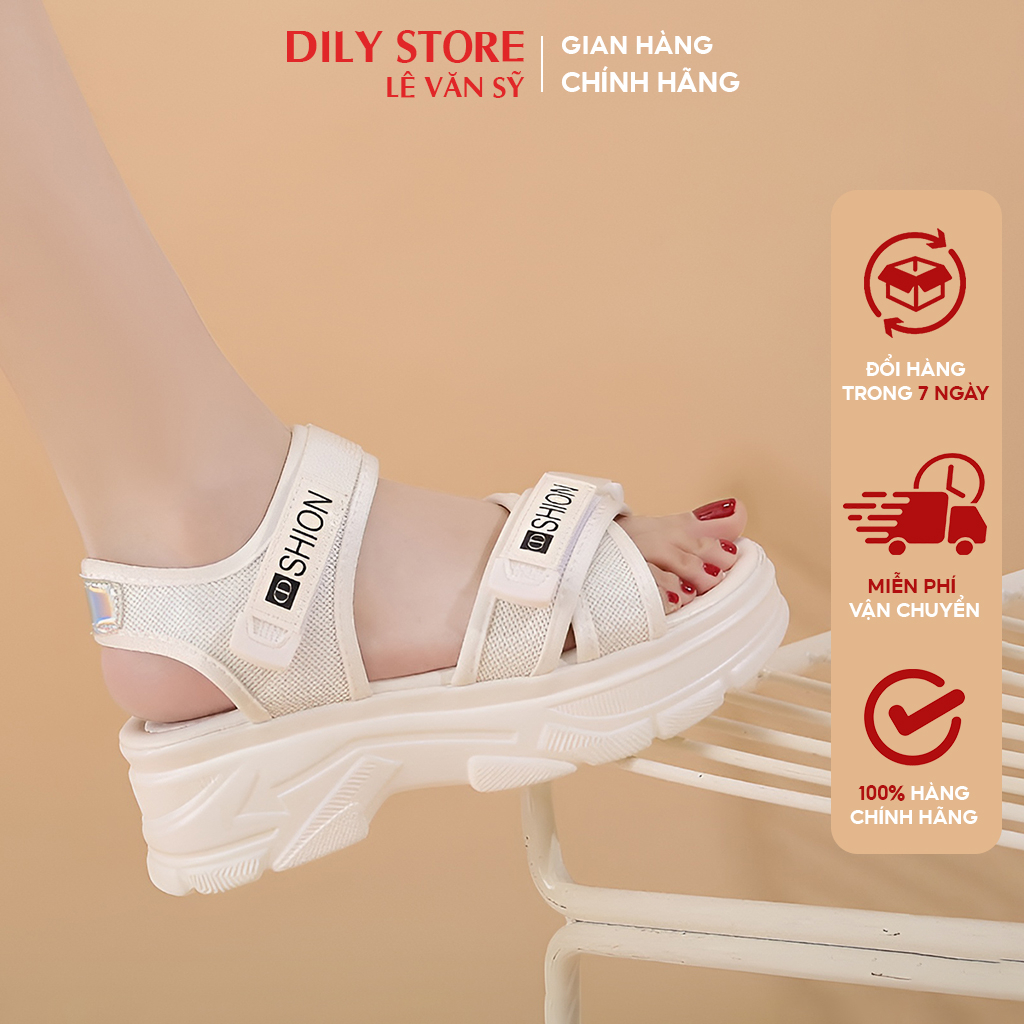 Giày sandal nữ DILY đế độn quai ngang năng động, dễ phối đồ cao 6cm AG0089