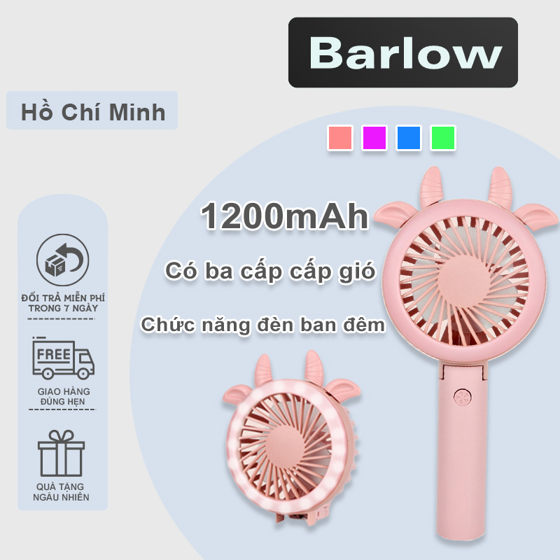 Quạt mini cầm tay, Quạt sạc USB - Kiêm đèn pin, sạc dự phòng tiện dụng - Không gây ồn – Có thể gấp gọn không dây